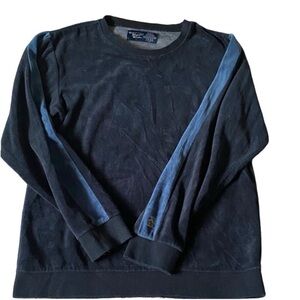 Original Penguin Men's Black and Blue Velour Sweater. By Munsingwear. Size M.